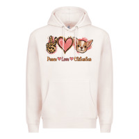 Pale Pink Peace Love Chihuahua Premium Hoodie - Jasminsmagicworld