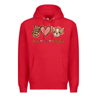 Red Peace Love Chihuahua Premium Hoodie - Jasminsmagicworld