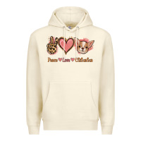 Sandshell Peace Love Chihuahua Premium Hoodie - Jasminsmagicworld
