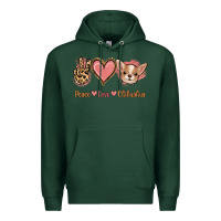 Sports Green Peace Love Chihuahua Premium Hoodie - Jasminsmagicworld