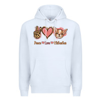White Peace Love Chihuahua Premium Hoodie - Jasminsmagicworld