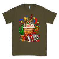 Army Green Mexican Frappe With Cactus Sombrero And Maracas Classic Tee - FaDigitalArtStudio