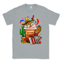 Heather Grey Mexican Frappe With Cactus Sombrero And Maracas Classic Tee - FaDigitalArtStudio