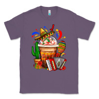 Lavender Mexican Frappe With Cactus Sombrero And Maracas Classic Tee - FaDigitalArtStudio