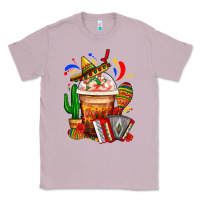 Lilac Mexican Frappe With Cactus Sombrero And Maracas Classic Tee - FaDigitalArtStudio