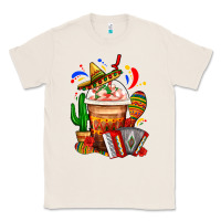 Natural Mexican Frappe With Cactus Sombrero And Maracas Classic Tee - FaDigitalArtStudio