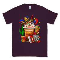 Plum Mexican Frappe With Cactus Sombrero And Maracas Classic Tee - FaDigitalArtStudio