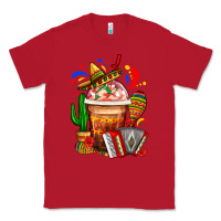 Red Mexican Frappe With Cactus Sombrero And Maracas Classic Tee - FaDigitalArtStudio