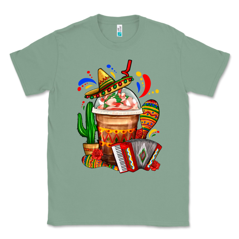 Mexican Frappe With Cactus Sombrero And Maracas Classic Tee by FaDigitalArtStudio | Teevron