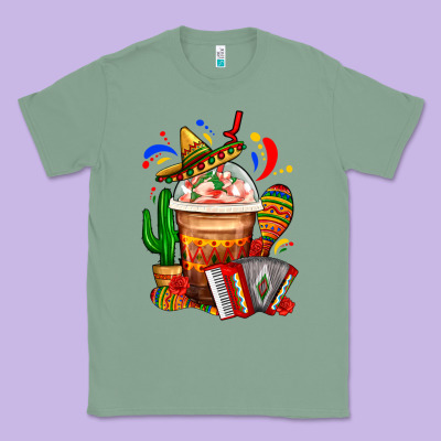 Mexican Frappe With Cactus Sombrero And Maracas Classic Tee Designed By Fadigitalartstudio