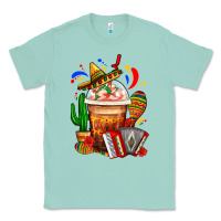 Seafoam Mexican Frappe With Cactus Sombrero And Maracas Classic Tee - FaDigitalArtStudio
