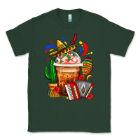 Sports Green Mexican Frappe With Cactus Sombrero And Maracas Classic Tee - FaDigitalArtStudio