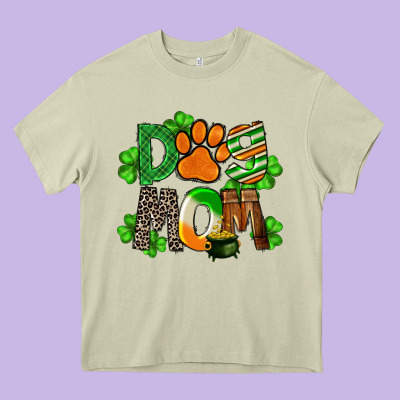 St. Patricks Dog Mom Heavy Core Tee Designed By Fadigitalartstudio