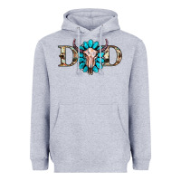 Heather Grey western dad with gemstone and skull Heavyweight Hoodie - RanaPortraitStore