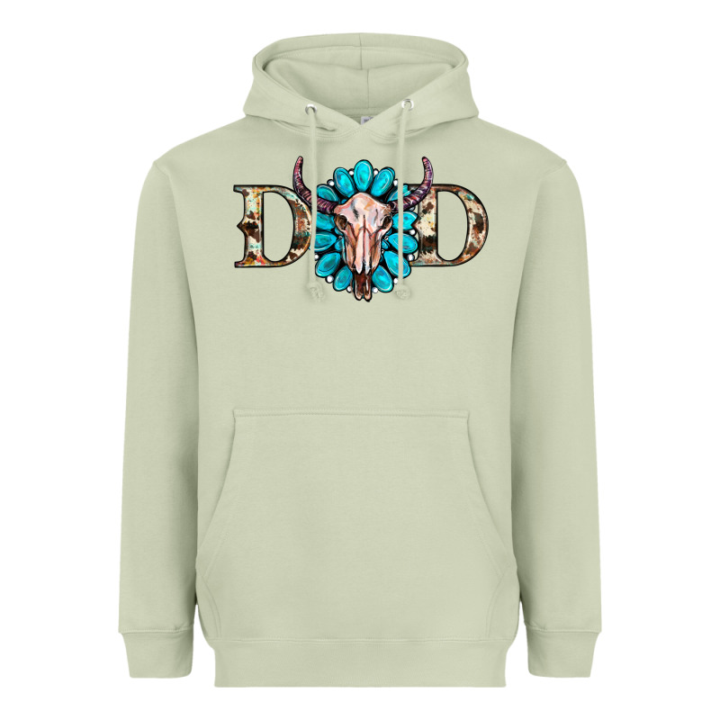 Western Dad With Gemstone And Skull Heavyweight Hoodie by RanaPortraitStore | Teevron