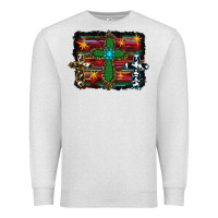 Oatmeal Heather cross leopard cowhide glitter serape Premium Sweatshirt - RanaPortraitStore