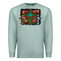 Seafoam cross leopard cowhide glitter serape Premium Sweatshirt - RanaPortraitStore