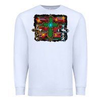White cross leopard cowhide glitter serape Premium Sweatshirt - RanaPortraitStore