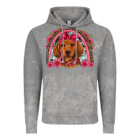 Cloud Rock dachshund puppy floral rainbow Vintage Hoodie - Artiststas