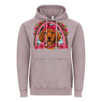 Vintage Zinc dachshund puppy floral rainbow Vintage Hoodie - Artiststas