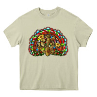 Mossy christmas rainbow with leopard cactus Heavy Core Tee - RanaPortraitStore