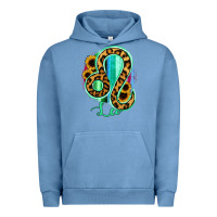 Pigment Pebble Blue Leo Zodiac Sign Sunflower Leopard Serape Urban Hoodie - RanaPortraitStore