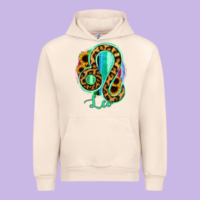 Leo Zodiac Sign Sunflower Leopard Serape Urban Hoodie Designed By Ranaportraitstore