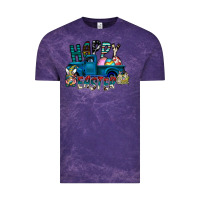 Cloud Purple Happy Easter  truck Vintage Tee - CowhideDigitalArt