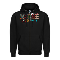 Black christmas nurse Zipper Hoodie - RanaPortraitStore