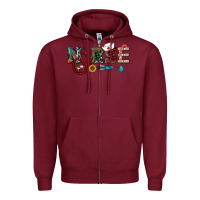Burgundy christmas nurse Zipper Hoodie - RanaPortraitStore