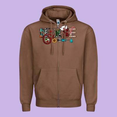 Christmas Nurse Zipper Hoodie Designed By Ranaportraitstore