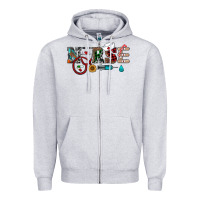 Heather Grey christmas nurse Zipper Hoodie - RanaPortraitStore