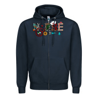 Navy christmas nurse Zipper Hoodie - RanaPortraitStore