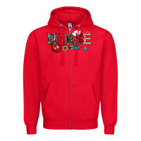 Red christmas nurse Zipper Hoodie - RanaPortraitStore