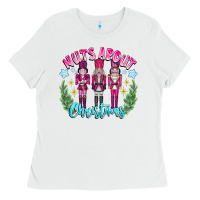 White Nuts About Christmas Ladies Tee - CowhideDigitalArt
