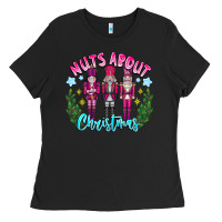 Black Nuts About Christmas Ladies Tee - CowhideDigitalArt