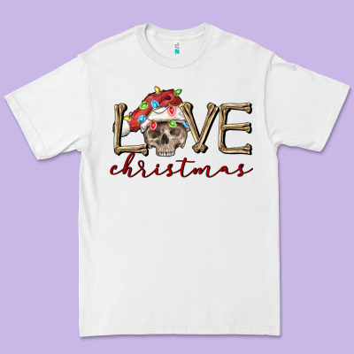 Skull Love Christmas Premium Tee Designed By Fadigitalartstudio
