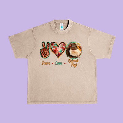 Peace Love Guinea Pigs Urban Heavy Tee Designed By Jasminsmagicworld