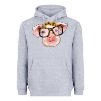 Heather Grey sunflowers with pig Heavyweight Hoodie - RanaPortraitStore