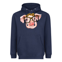Navy sunflowers with pig Heavyweight Hoodie - RanaPortraitStore