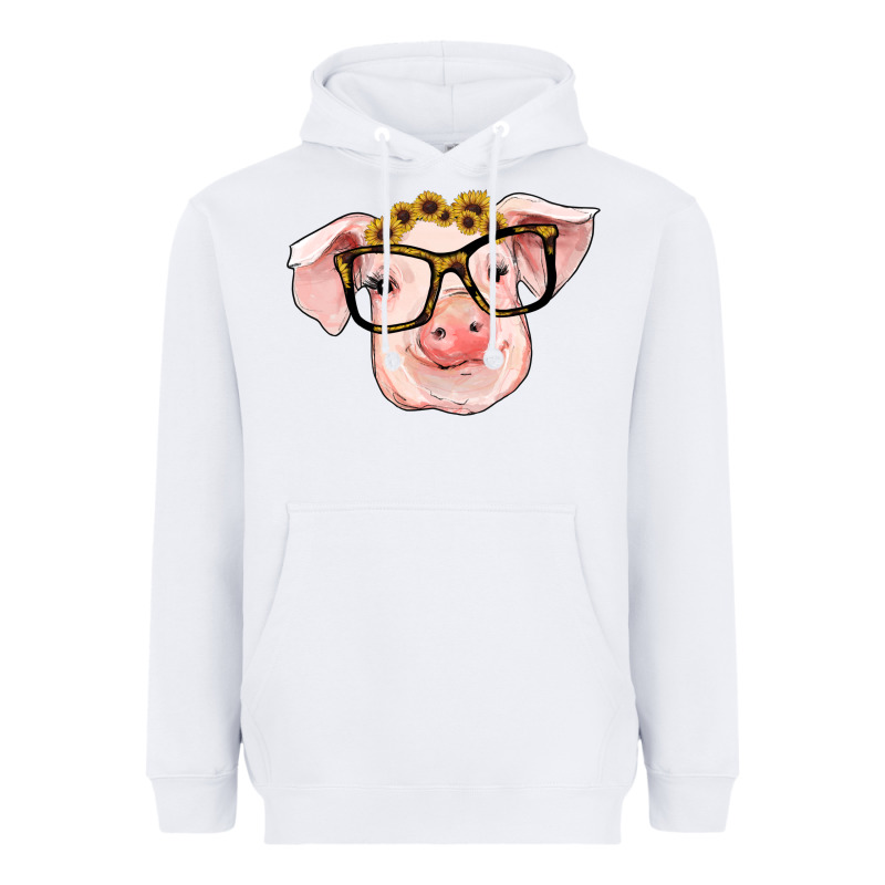 Sunflowers With Pig Heavyweight Hoodie by RanaPortraitStore | Teevron