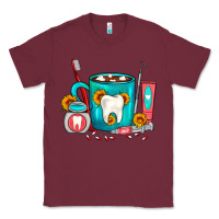 Burgundy Dentist Coffee Classic Tee - FaDigitalArtStudio