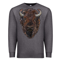 Charcoal Heather american bison Premium Sweatshirt - RanaPortraitStore