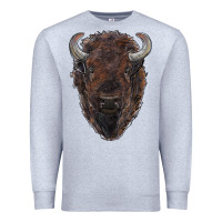 Heather Grey american bison Premium Sweatshirt - RanaPortraitStore