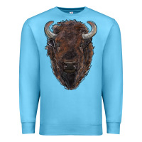 Ocean Blue american bison Premium Sweatshirt - RanaPortraitStore