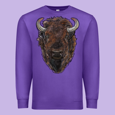 American Bison Premium Sweatshirt Designed By Ranaportraitstore