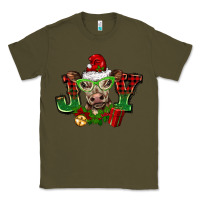 Army Green christmas joy cow Classic Tee - BarkalooDesign