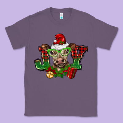 Christmas Joy Cow Classic Tee Designed By Barkaloodesign