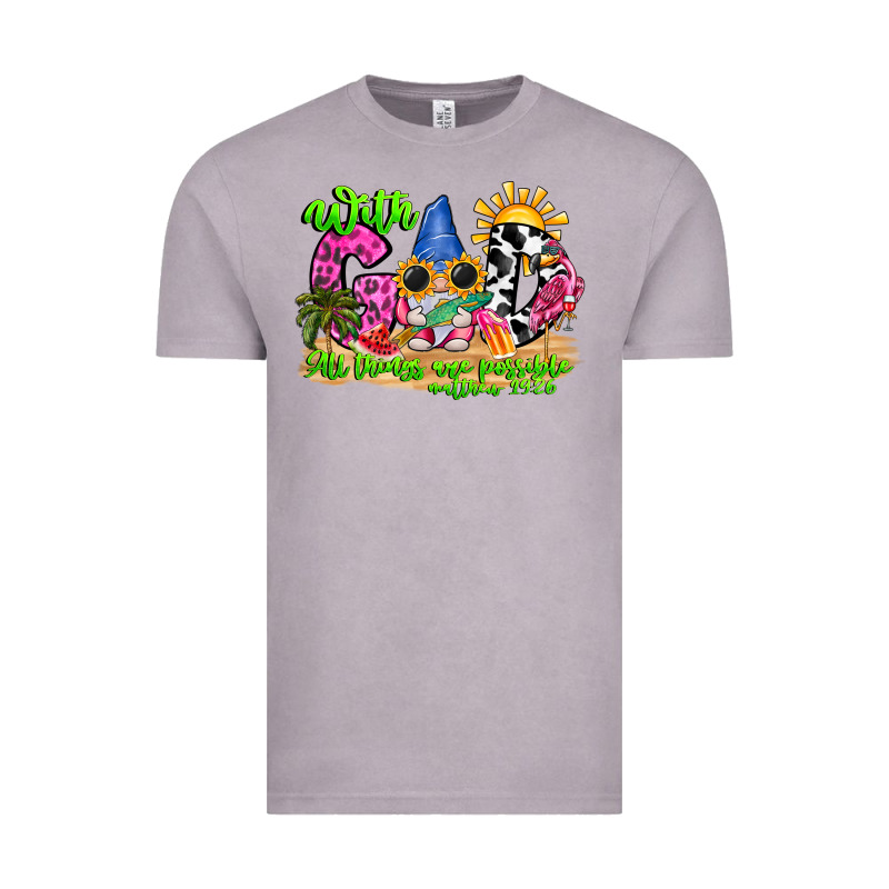 With God All Things Are Possible Summer Vintage Tee by CowhideDigitalArt | Teevron