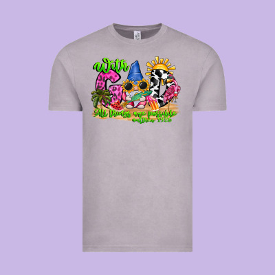 With God All Things Are Possible Summer Vintage Tee Designed By Cowhidedigitalart